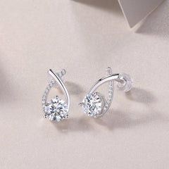 1Happy Encounter - Fashionable And Luxurious Diamond Jewelry Set With 1-carat Moissan Diamond S925 Sterling Silver And Platinum-plated Stud Earrings Prohibit Tk Sales - The Best Shop 4U