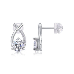 1Happy Encounter - Fashionable And Luxurious Diamond Jewelry Set With 1-carat Moissan Diamond S925 Sterling Silver And Platinum-plated Stud Earrings Prohibit Tk Sales - The Best Shop 4U