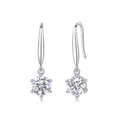 1Jumping Wind Inlaid Moissanite Silver Earrings Luxury Fashion Diamond Earrings Prohibit TK Sales - The Best Shop 4U