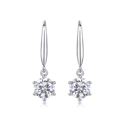 1Jumping Wind Inlaid Moissanite Silver Earrings Luxury Fashion Diamond Earrings Prohibit TK Sales - The Best Shop 4U