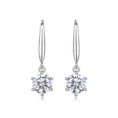 1Jumping Wind Inlaid Moissanite Silver Earrings Luxury Fashion Diamond Earrings Prohibit TK Sales - The Best Shop 4U