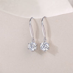 1Jumping Wind Inlaid Moissanite Silver Earrings Luxury Fashion Diamond Earrings Prohibit TK Sales - The Best Shop 4U