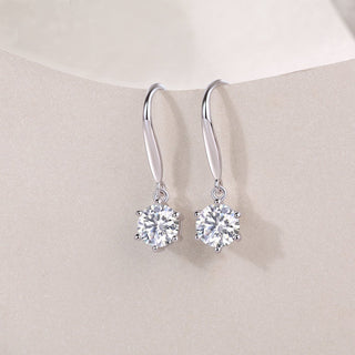 1Jumping Wind Inlaid Moissanite Silver Earrings Luxury Fashion Diamond Earrings...