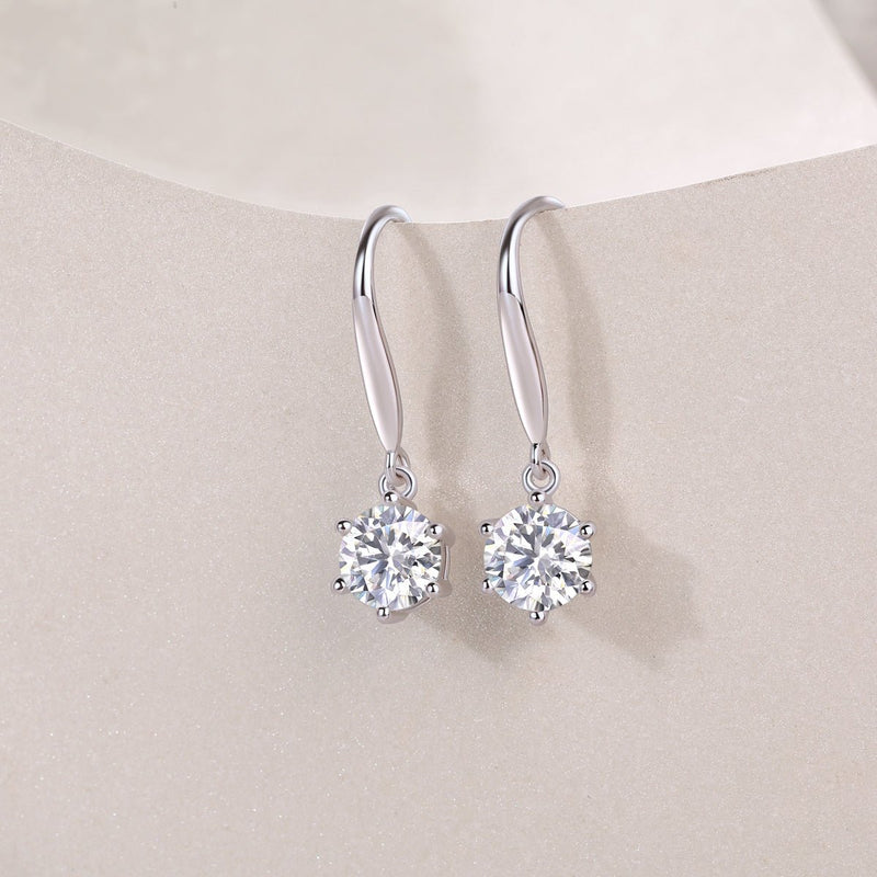 1Jumping Wind Inlaid Moissanite Silver Earrings Luxury Fashion Diamond Earrings Prohibit TK Sales - The Best Shop 4U