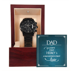 A Son's First Hero - Black Chronograph Watch - The Best Shop 4U