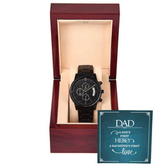 A Son's First Hero - Black Chronograph Watch - The Best Shop 4U