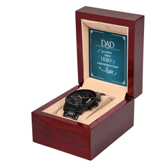 A Son's First Hero - Black Chronograph Watch - The Best Shop 4U