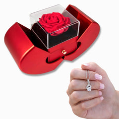 Alluring Beauty Necklace and Red Heart Rose Box - The Best Shop 4U