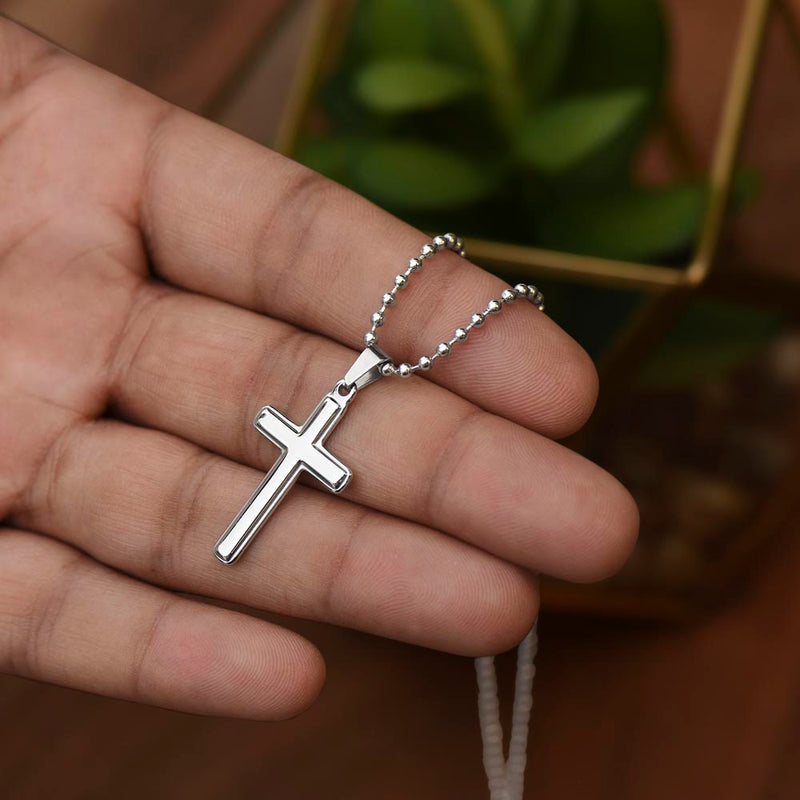 Cross Necklace - Ball Chain - Walk Boldly