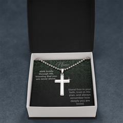 Cross Necklace - Ball Chain - Walk Boldly
