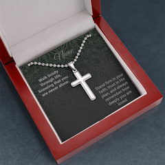 Cross Necklace - Ball Chain - Walk Boldly