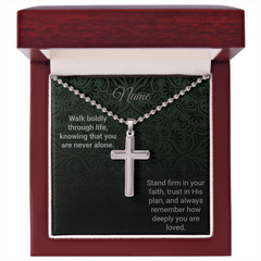 Cross Necklace - Ball Chain - Walk Boldly