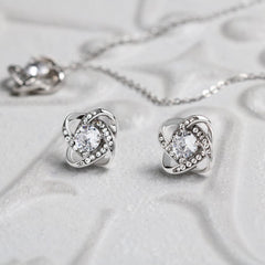 You Are My Sparkle - Love Knot Necklace and Earring Set