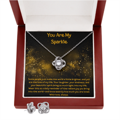 You Are My Sparkle - Love Knot Necklace and Earring Set