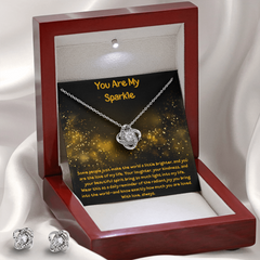 You Are My Sparkle - Love Knot Necklace and Earring Set
