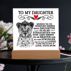 To My Daughter Lion Crown – Acrylic Square