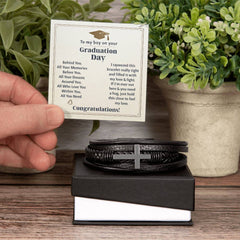 To My Boy Graduation Memories (Love You Forever) – Cross Bracelet