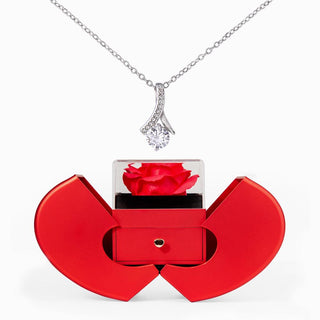 Alluring Beauty Necklace and Red Heart Rose Box
