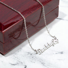 Classic Pet Paw Print Name Necklace - The Best Shop 4U