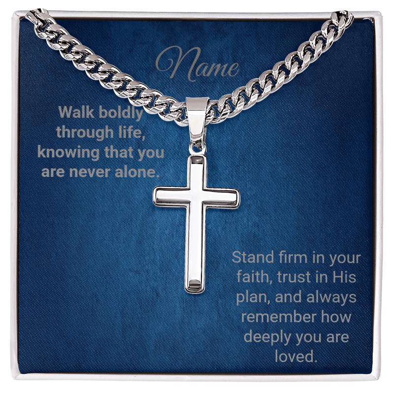 Cuban Chain Cross - Walk Boldly - The Best Shop 4U