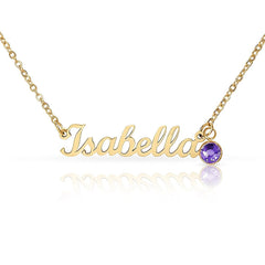 Custom Name Necklace with a Birthstone - The Best Shop 4U