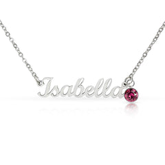 Custom Name Necklace with a Birthstone - The Best Shop 4U