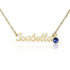 Custom Name Necklace with a Birthstone - The Best Shop 4U