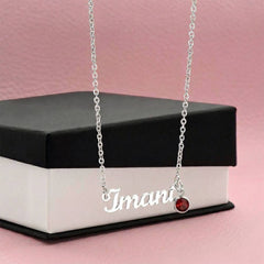 Custom Name Necklace with a Birthstone - The Best Shop 4U