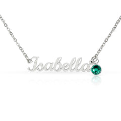 Custom Name Necklace with a Birthstone - The Best Shop 4U