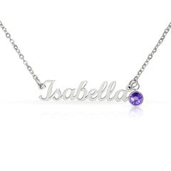 Custom Name Necklace with a Birthstone - The Best Shop 4U