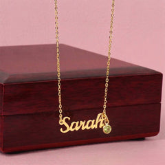 Custom Name Necklace with a Birthstone - The Best Shop 4U