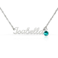 Custom Name Necklace with a Birthstone - The Best Shop 4U