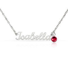 Custom Name Necklace with a Birthstone - The Best Shop 4U