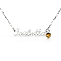 Custom Name Necklace with a Birthstone - The Best Shop 4U