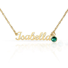 Custom Name Necklace with a Birthstone - The Best Shop 4U
