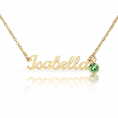 Custom Name Necklace with a Birthstone - The Best Shop 4U