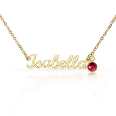 Custom Name Necklace with a Birthstone - The Best Shop 4U