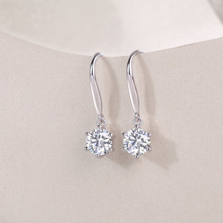 1Jumping Wind Inlaid Moissanite Silver Earrings Luxury Fashion Diamond Earrings...