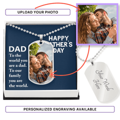 DAD You Are The World - Dog Tag Necklace - The Best Shop 4U