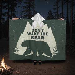Don't Wake the Bear – Hooded Sherpa Fleece Blanket - The Best Shop 4U