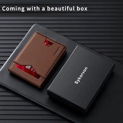 Real Leather Wallet For Men, Slim Bifold Wallet, Minimalist Front Pocket Design, RFID Mens Wallet - The Best Shop 4U