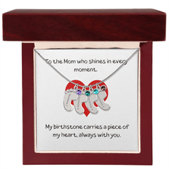 Engraved Baby Feet Necklace with Birthstone - The Best Shop 4U