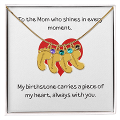 Engraved Baby Feet Necklace with Birthstone - The Best Shop 4U