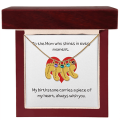Engraved Baby Feet Necklace with Birthstone - The Best Shop 4U