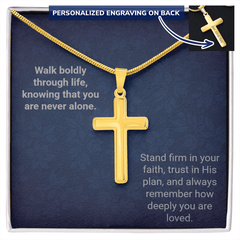 Engraved Cross Necklace - Snake Chain - The Best Shop 4U