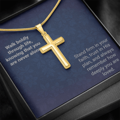 Engraved Cross Necklace - Snake Chain - The Best Shop 4U