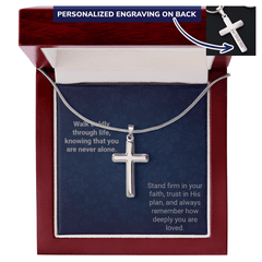 Engraved Cross Necklace - Snake Chain - The Best Shop 4U