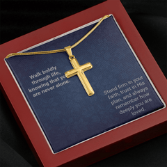 Engraved Cross Necklace - Snake Chain - The Best Shop 4U