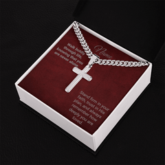 Engraved Cross with Cuban Chain - The Best Shop 4U