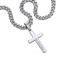 Engraved Cross with Cuban Chain - The Best Shop 4U